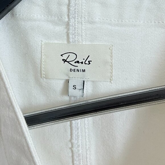 RAILS Rails Strand Asymmetric Denim Button-Up Dress in Salt White Size Small - Picture 5 of 10